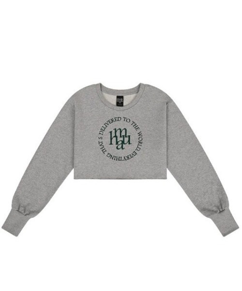 スウェット・トレーナー No.0902 crop MTM (5color) A'GEM/9 × .kom 『muah muah/ムーアムーア』 STITCH LOGO CROP