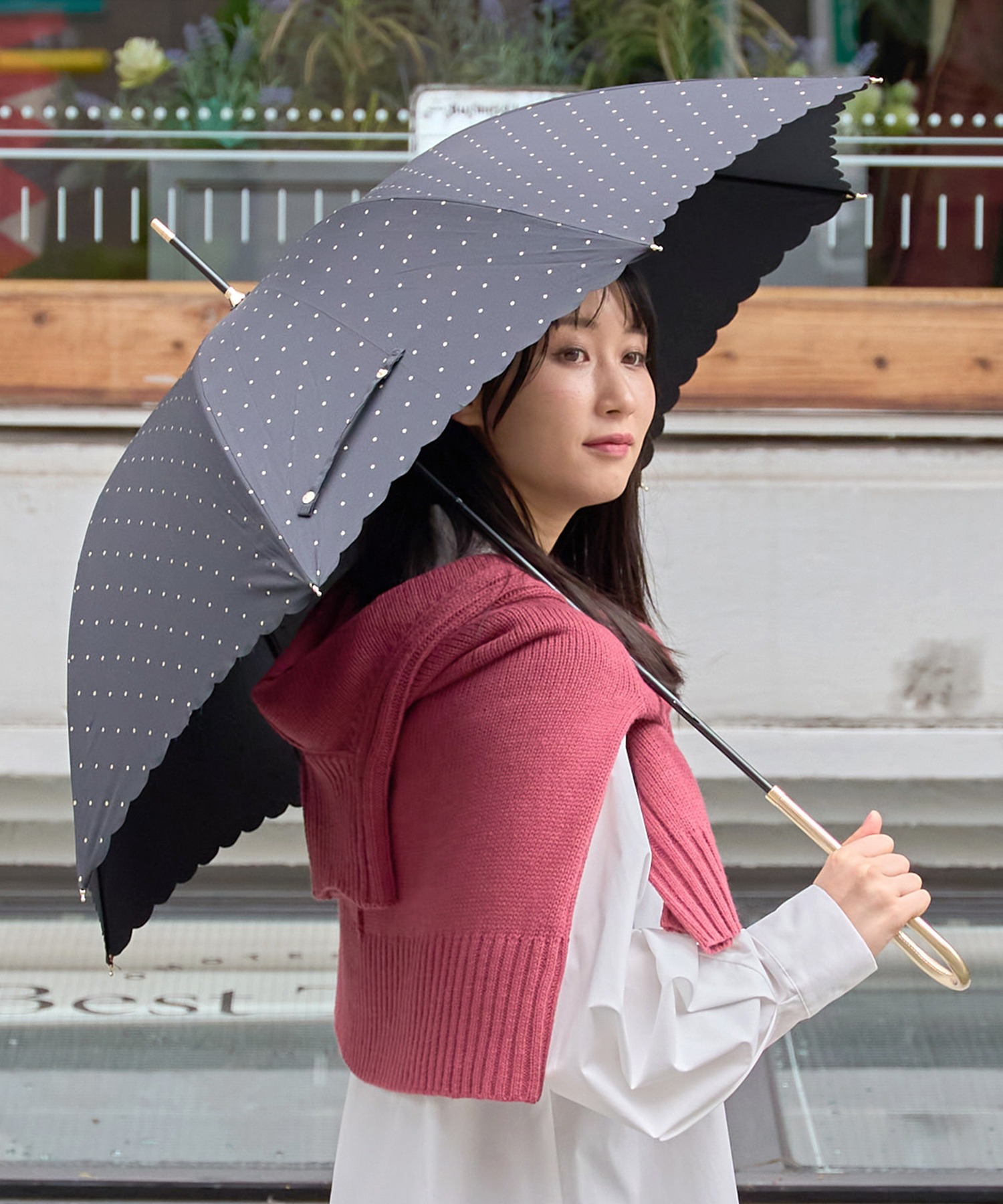 パープル 花  折りたたみ傘 晴雨兼用 UVカット 完全遮光 紫外線 日傘 雨傘