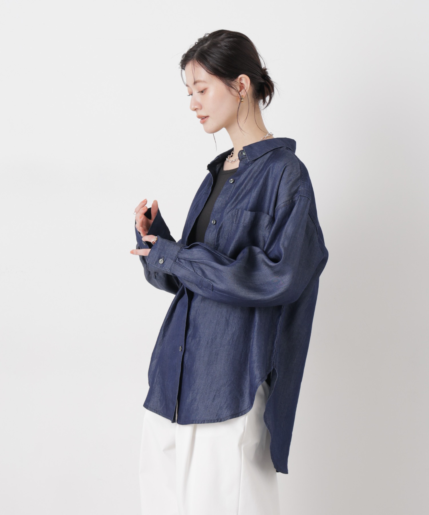 Denim wide shirts