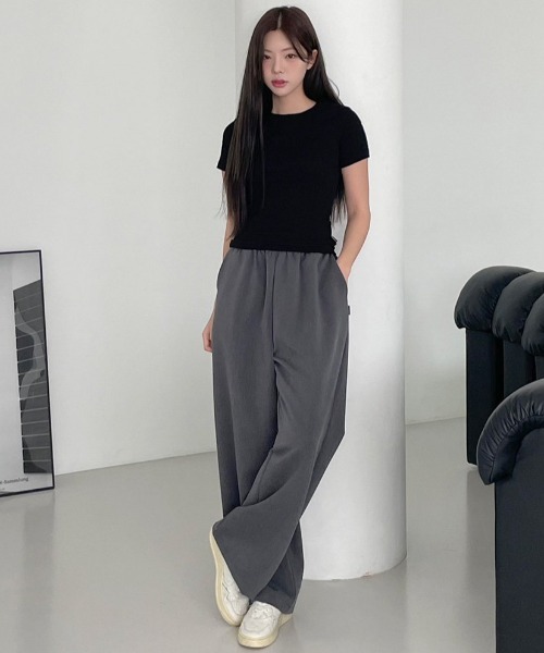 A'GEM/9 × .kom 『muah muah/ムーアムーア』 WIDE TR BANDING SLACKS
