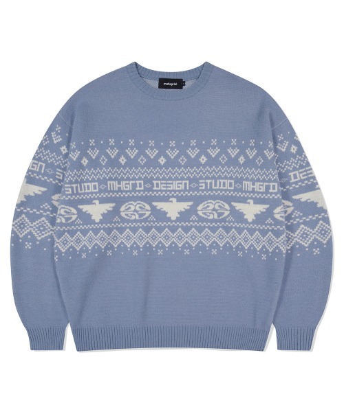 ニット セーター 「mahagrid/マハグリッド」 EAGLE ECLIPSE KNIT SWEATER (ザガードニット)/イーグル エクリプス mahagrid/マハグリッド』 EAGLE ECLIPSE KNIT SWEATER (ザガード