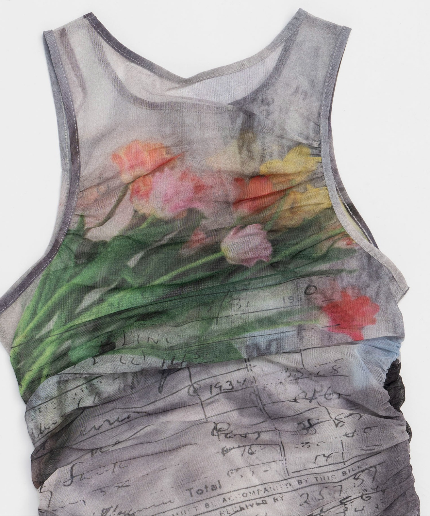 Tulip Gather Mesh Tank Top/チューリップギャザーメッシュタンク