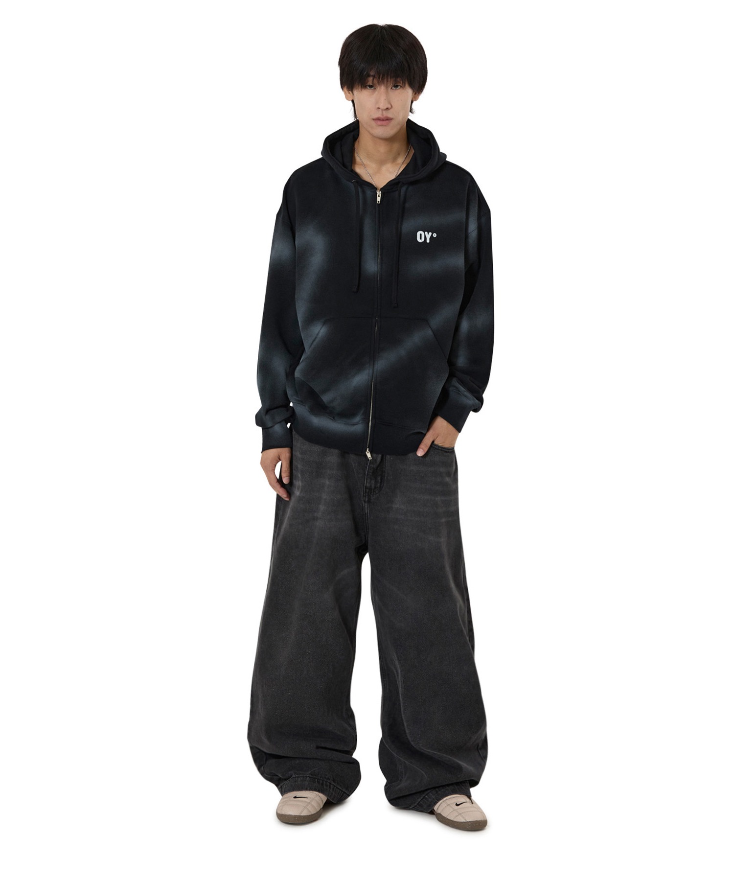 OY/オーワイ』DIRTY SPRAY MELTING DOLLY HOODIE ZIP UP/スプレー メル