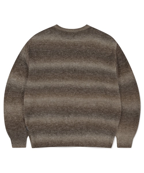 mahagrid/マハグリッド』 VARSITY LOGO GRADATION KNIT SWEATER/ヴァー