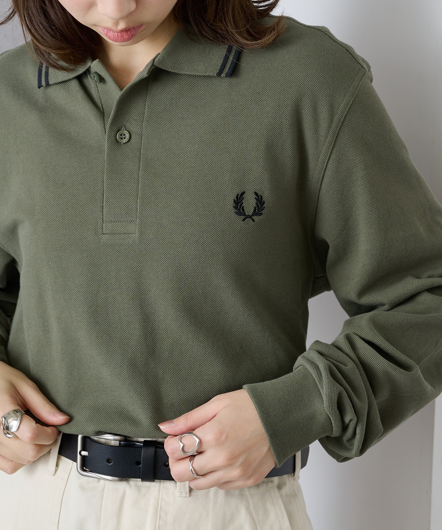 FRED PERRY Ls Twin Tipped Polo Shirt — длинный рукав, вышитый M3636