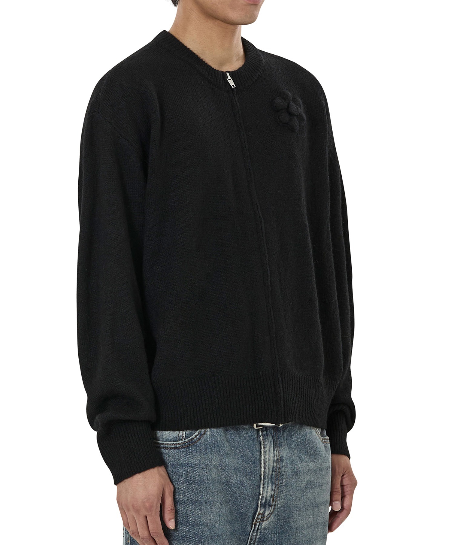 OY/オーワイ』FLOWER CORSAGE ZIP UP KNIT CARDIGAN/フラワー