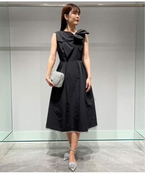 YUMI KATSURA for CELFORD】 アシンメトリーリボンドレス