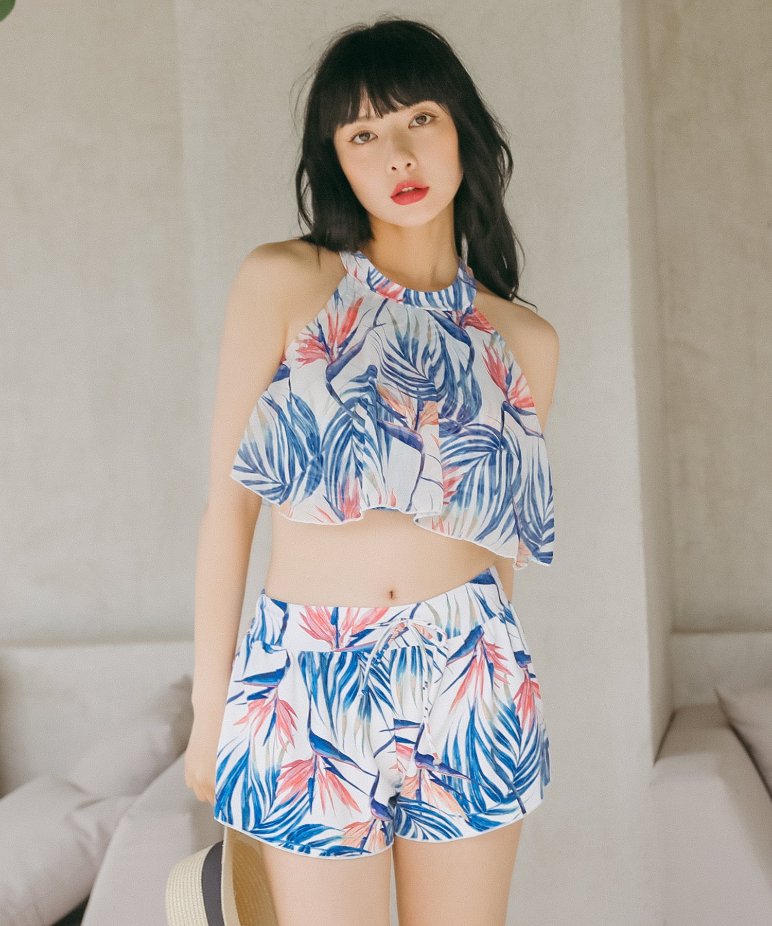 ハイネックフレアビキニ ショートパンツ付き 水着3点セット Cartoriojk Com Br