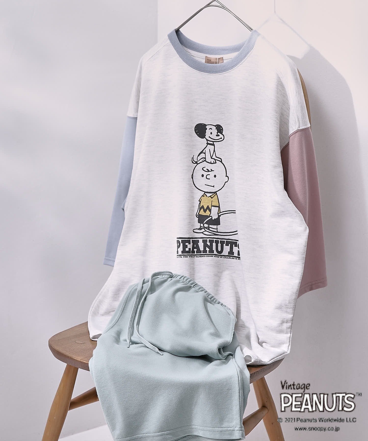 Peanuts ピーナッツ Snoopy 半袖クルーネックスウェットパンツ セットアップ Minervainfotech In