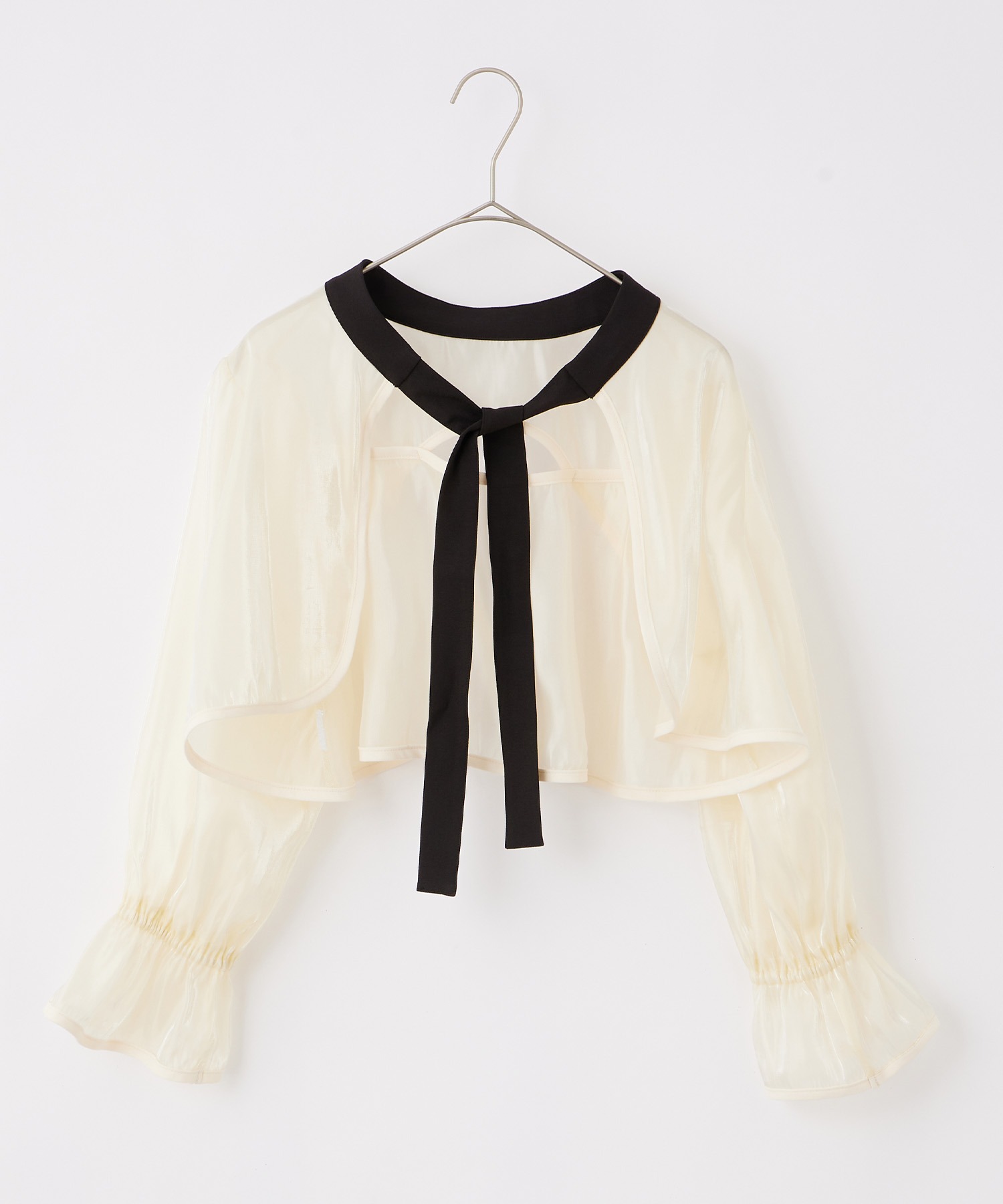 BONLECILL noir】マルチウェイシアーカットアウトボウタイリボンボレロ