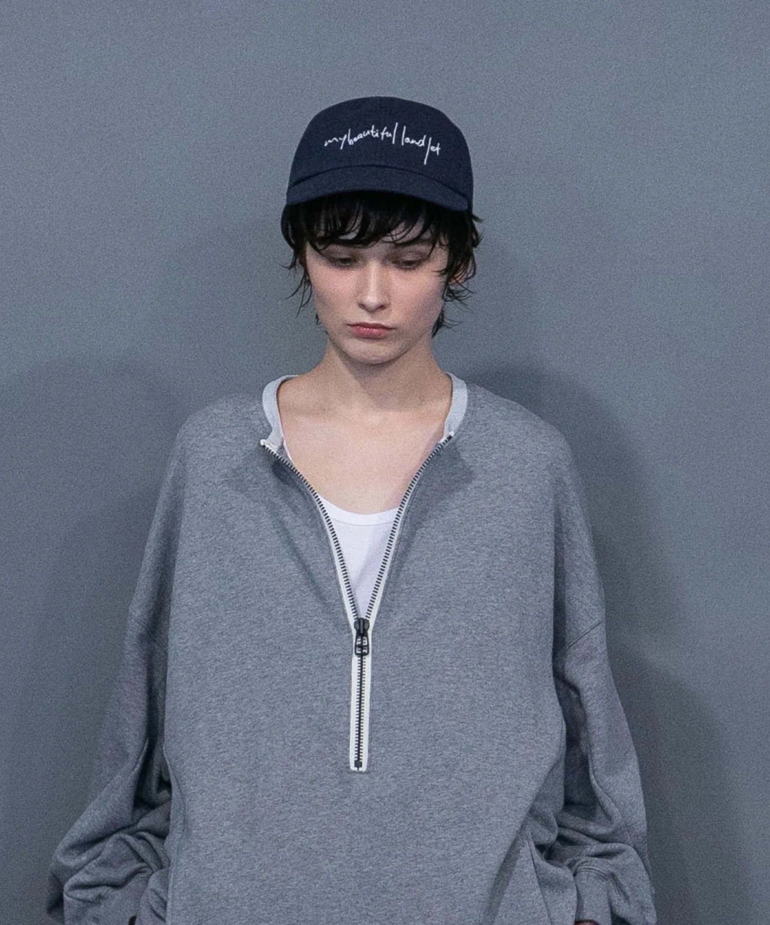my beautiful 人気 landlet】COTTON LINEN BASEBALL LOGO CAP