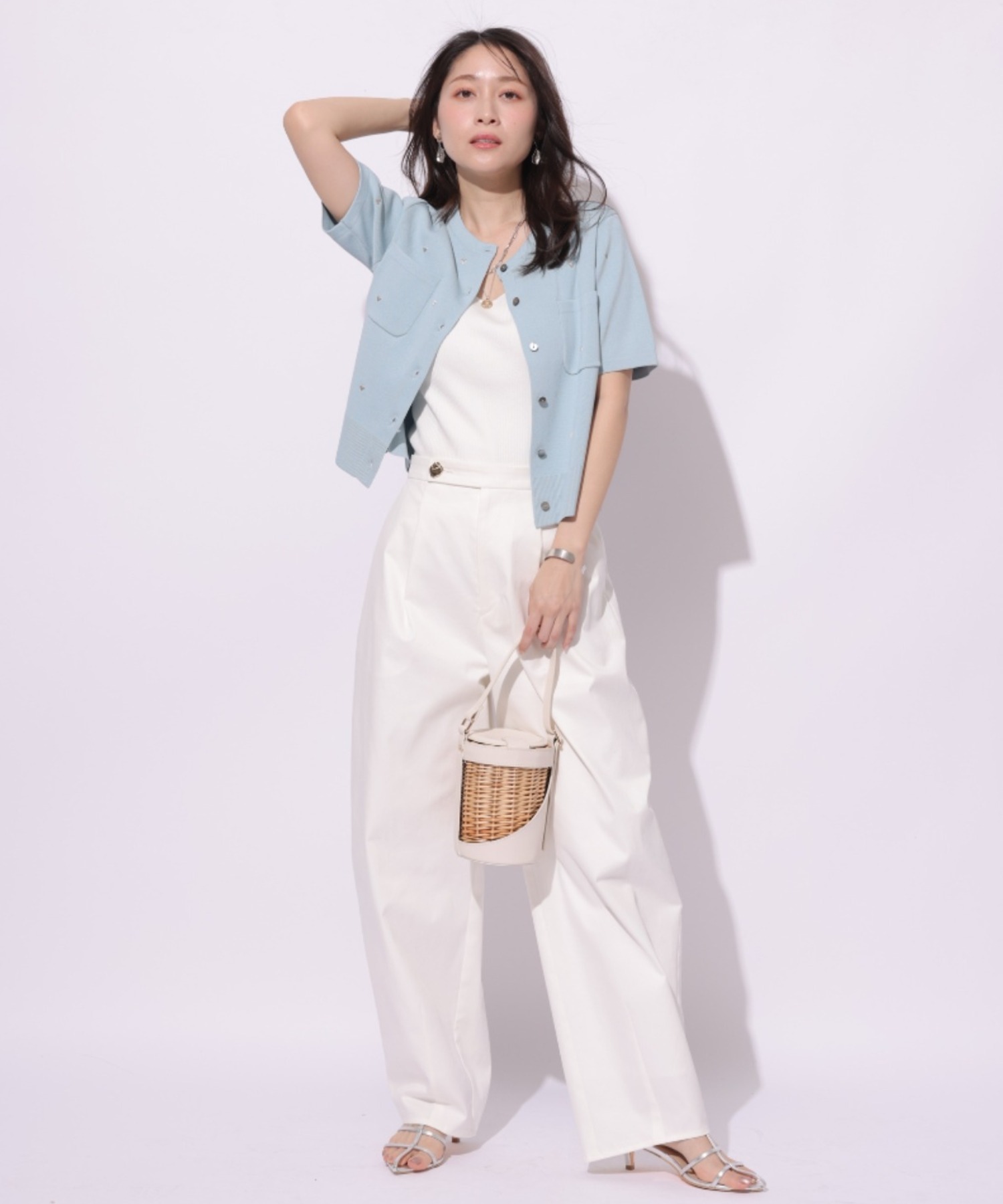 ハート刺繍カラーカーデ ハート刺繍カラーカーデ