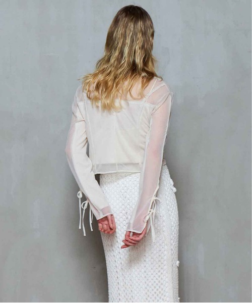 本日までメゾンスペシャル　reversible sheer cardigan SALE】Reversible Sheer Cardigan