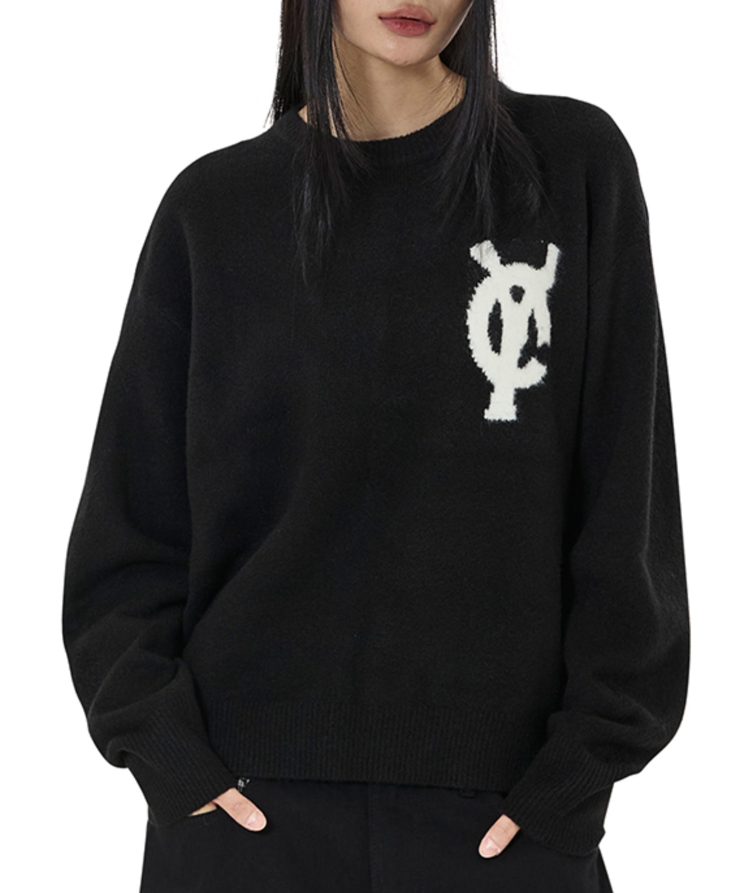 OY ヘアリーシャドーオードリーニット ファッション