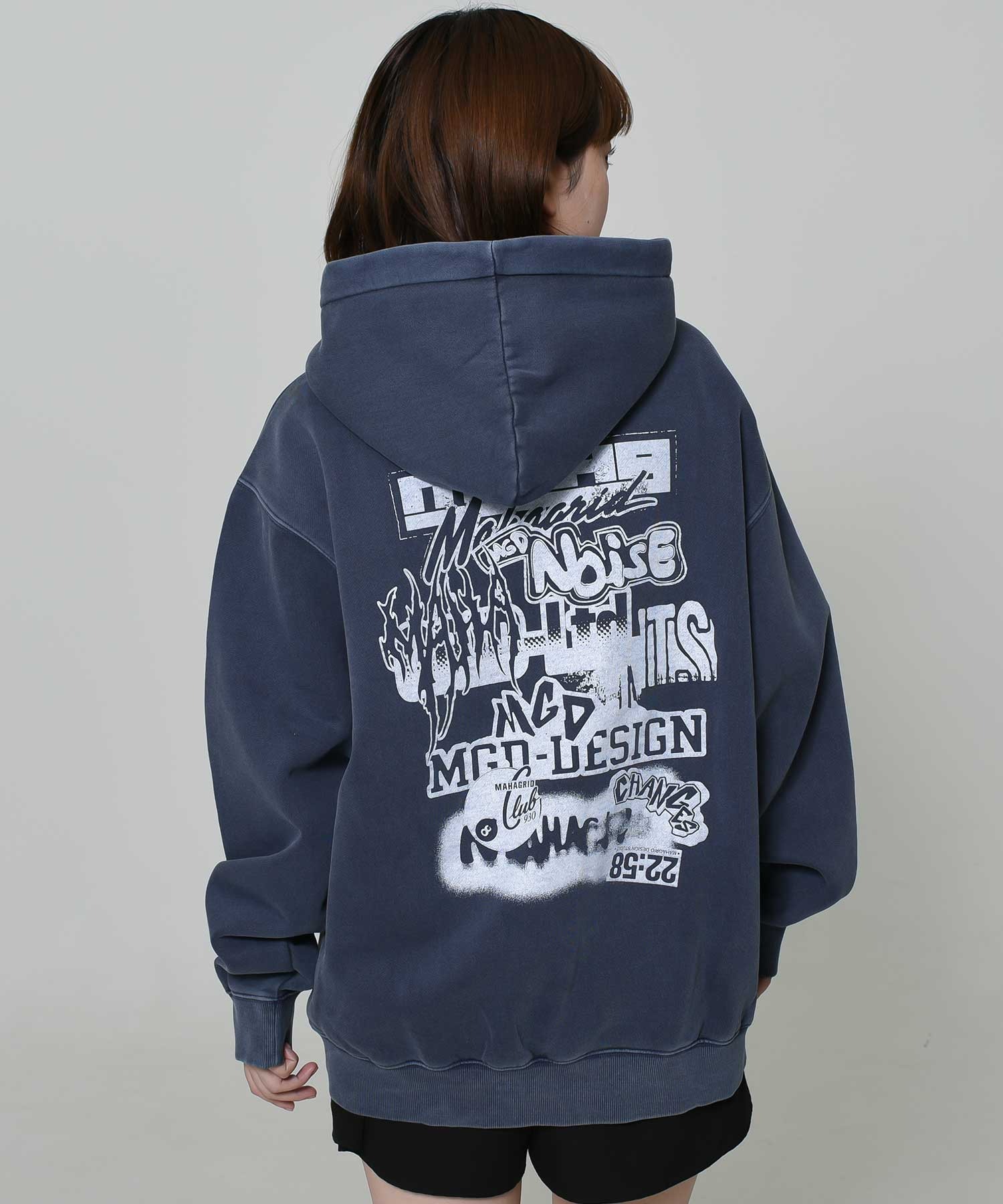mahagrid/マハグリッド』 LOGO LIST PIGMENT HOODIE/ロゴ リスト