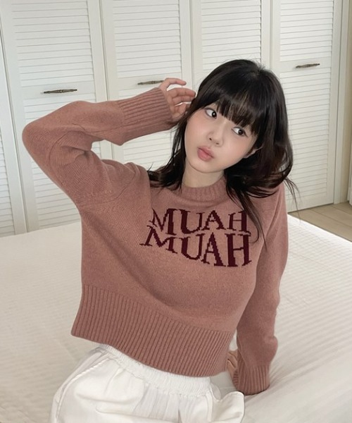 A'GEM/9 × .kom 『muah muah/ムーアムーア』 LAMBSWOOL JACQUARD