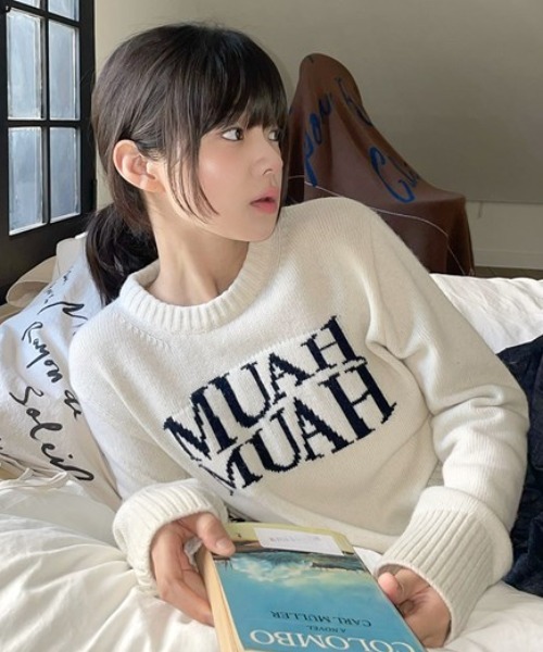 A'GEM/9 × .kom 『muah muah/ムーアムーア』 LAMBSWOOL JACQUARD