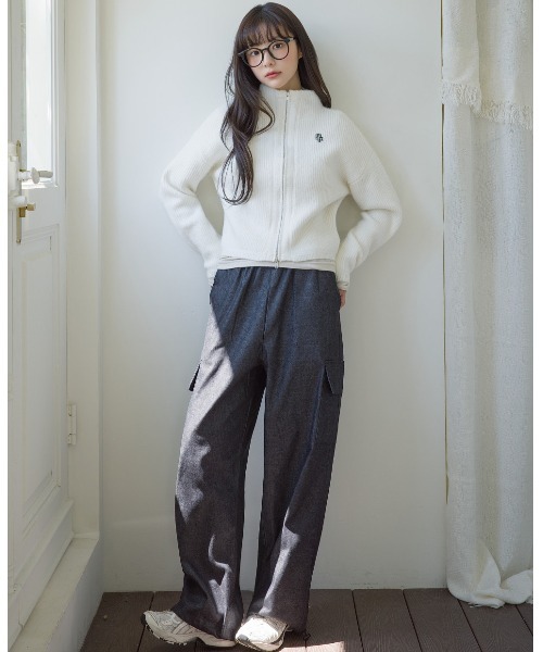 A'GEM/9 × .kom 『muah muah/ムーアムーア』SOLID STITCH KNIT ZIPUP