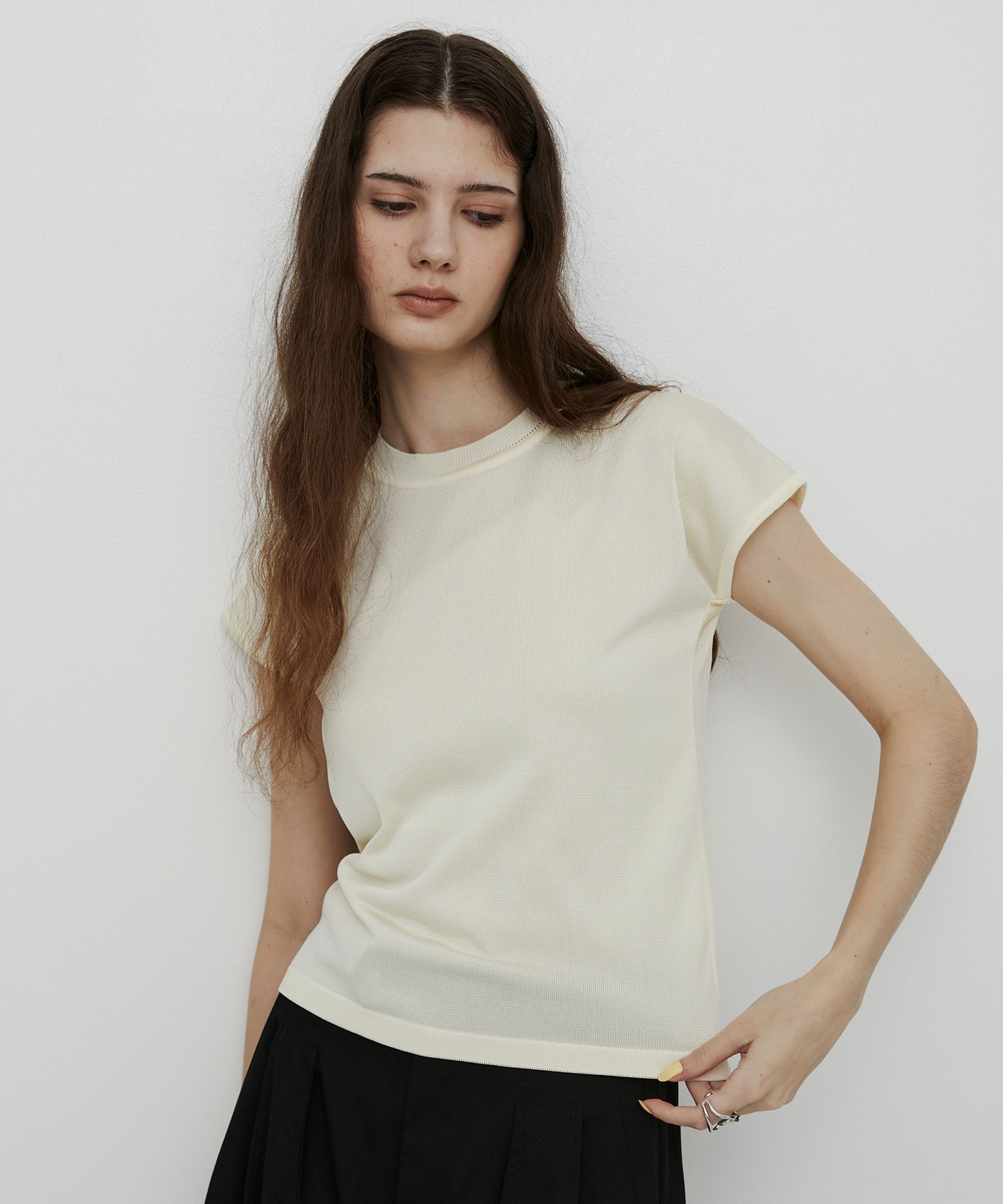 [Новинка лета] Pleas French Knit | летняя одежда/короткий рукав/офис-казуал/влажность впитывающая/защита от UV/френч рилб слуб