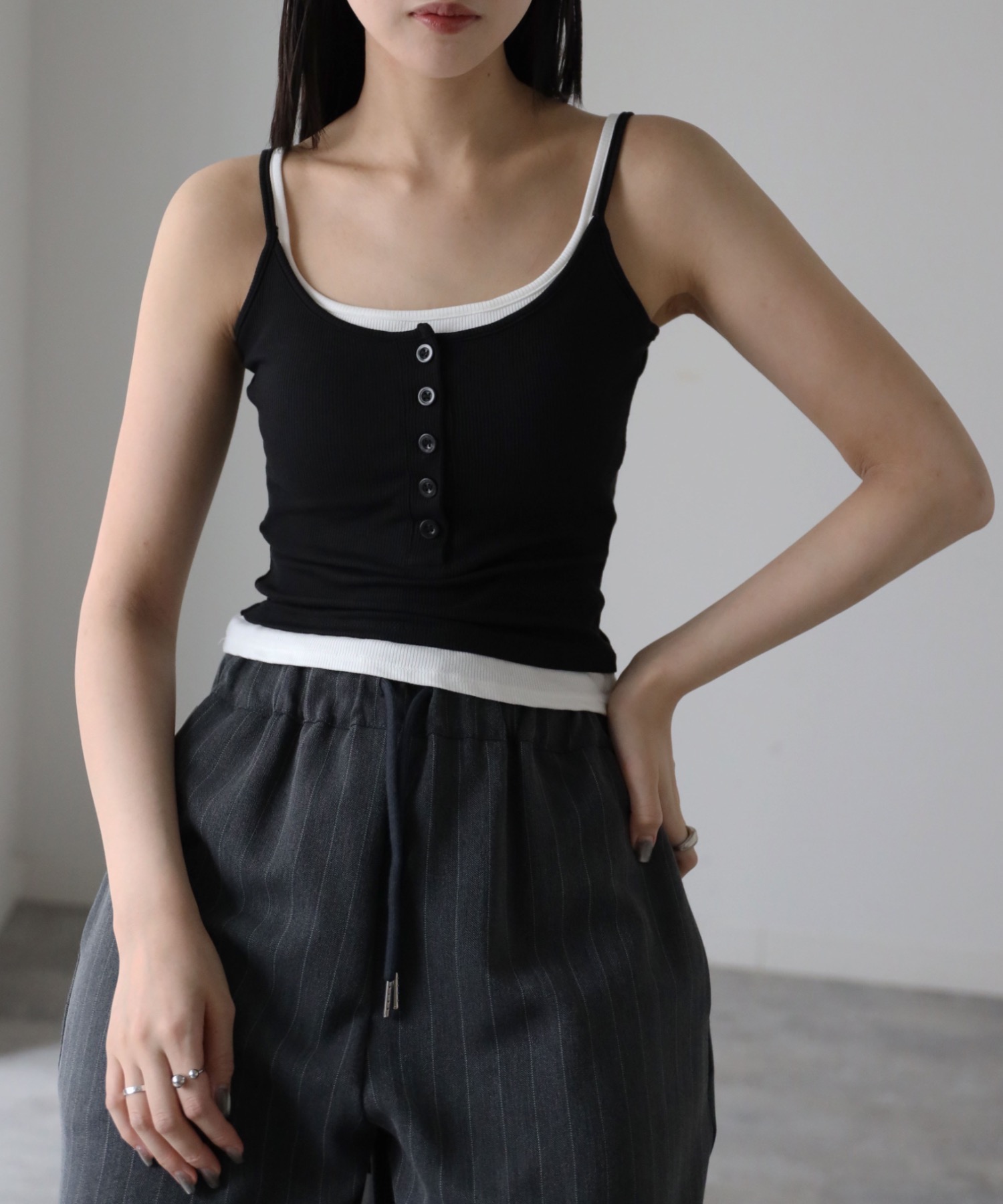 model：164cm. 着用サイズ：FREE