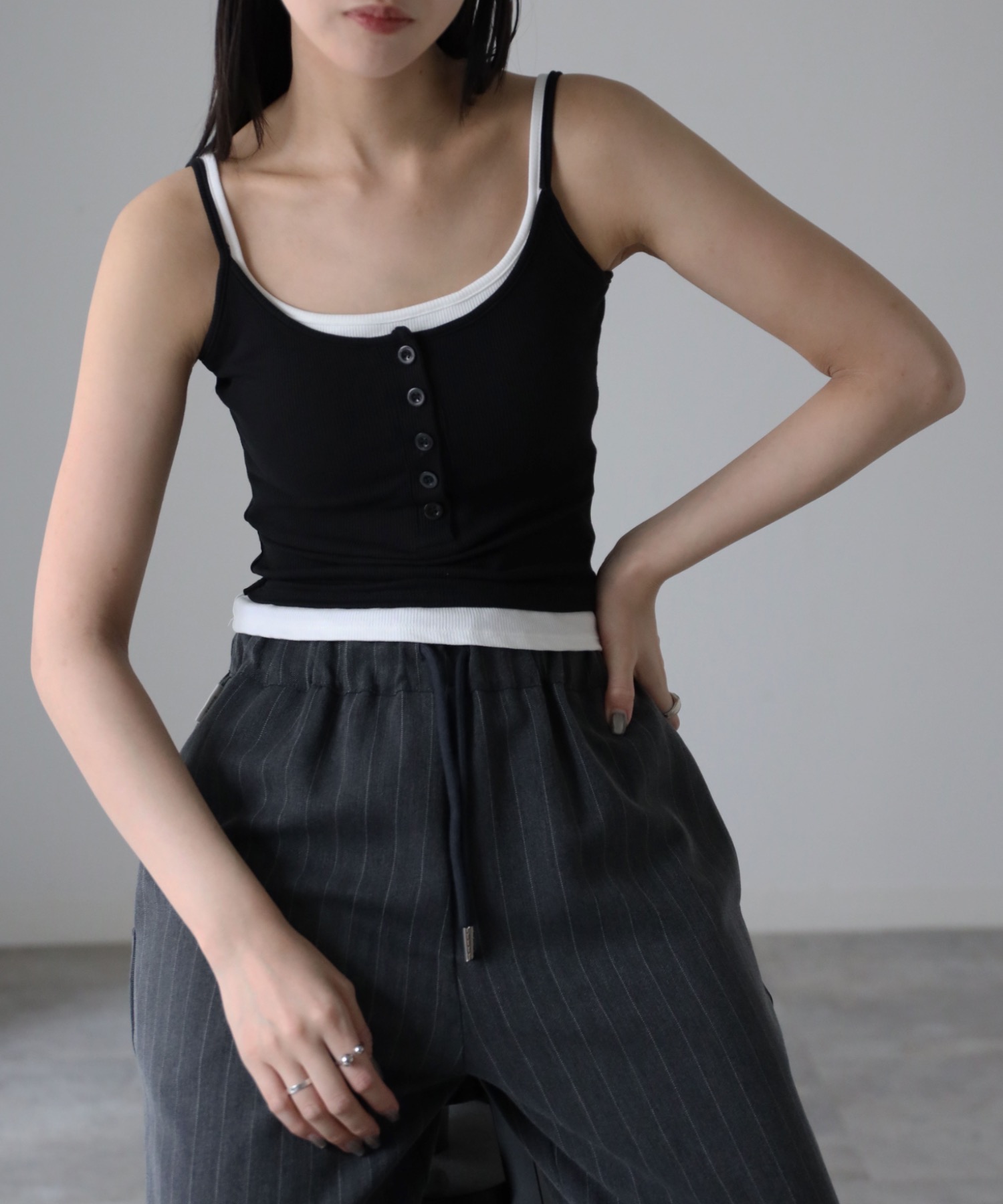 model：164cm. 着用サイズ：FREE