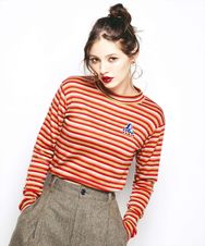 THE NEW HYS刺繍 モックネックTシャツ