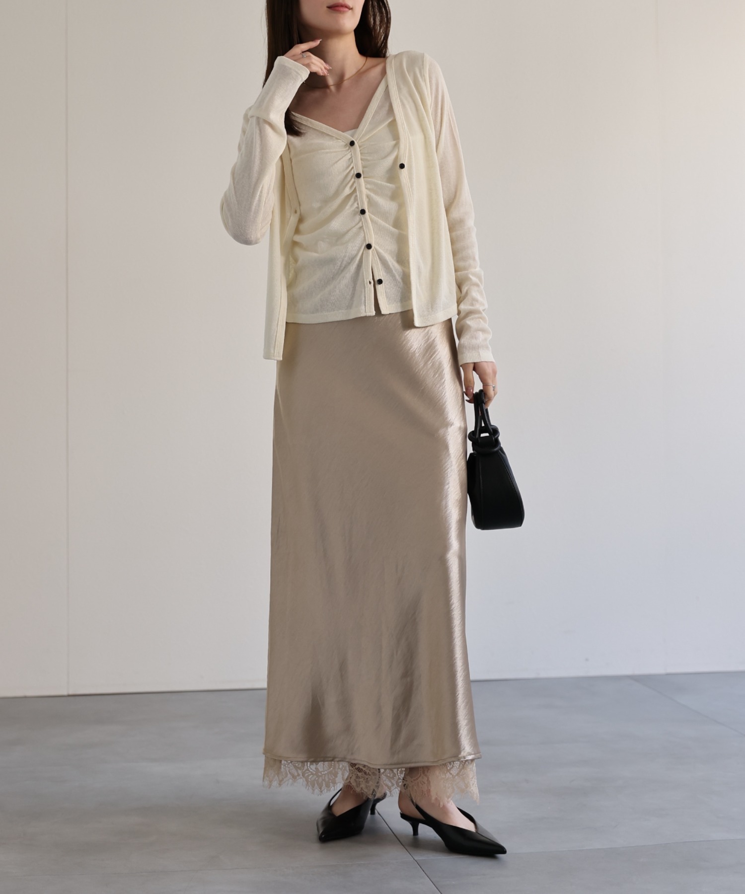 model：162cm 着用サイズ：F