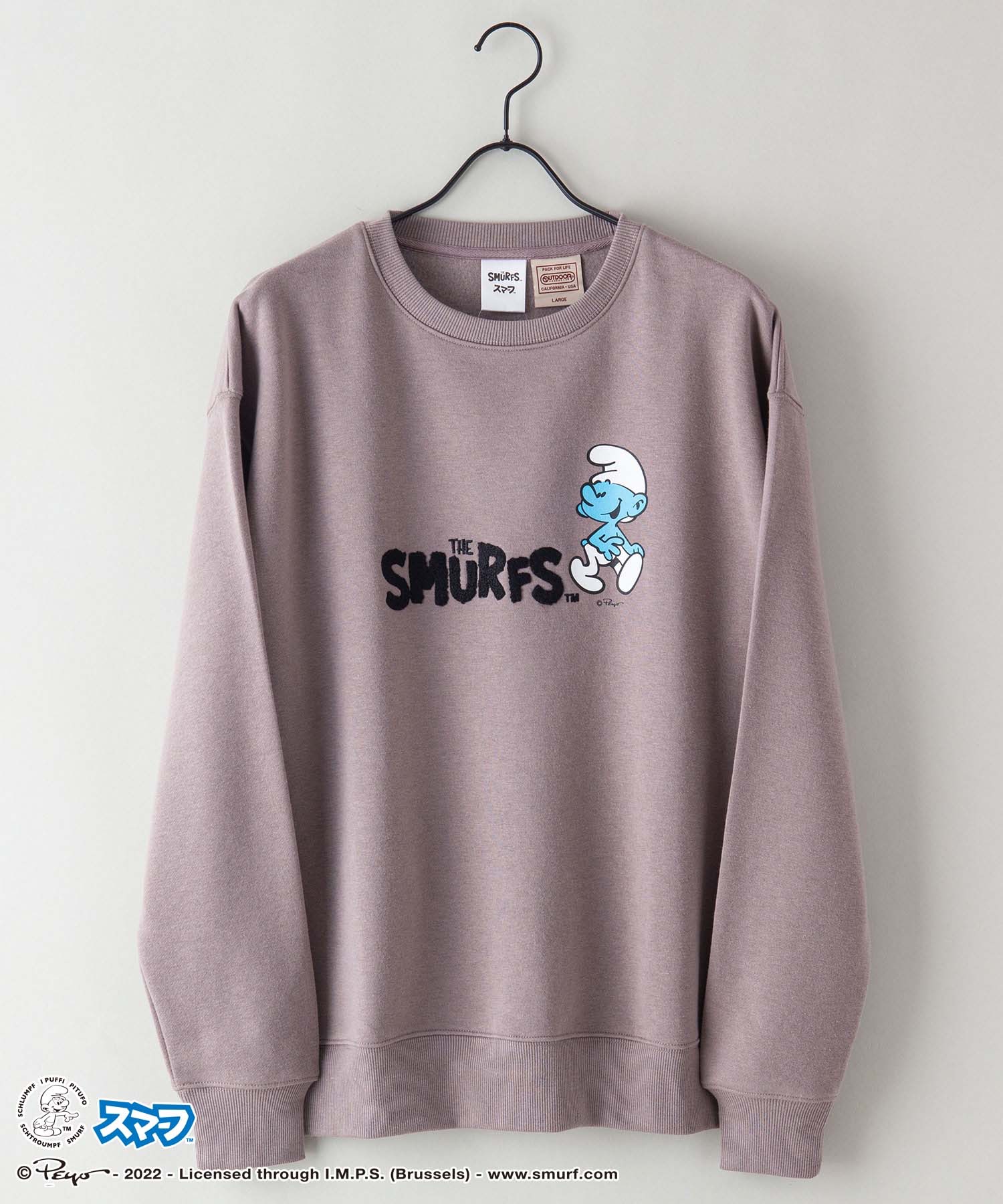 SMURFS/スマーフ】コラボ 裏起毛 ビッグシルエット クルー スウェット トレーナー OUTDOOR PRODUCTS  APPAREL│アウトドアプロダクツ（OUTDOOR PRODUCTS）公式通販サイト