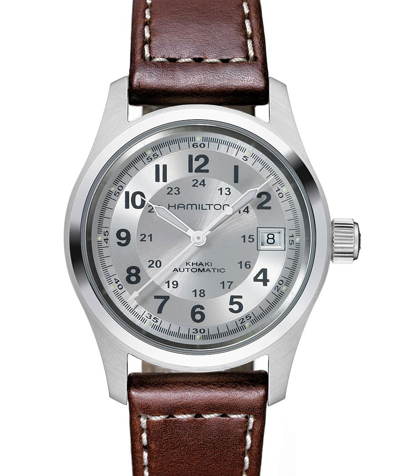 HAMILTON 品質一番の ハミルトン 腕時計 Khaki Field カーキ フィールド 38MM 2021人気新作 レザーベルト 10気圧防水 オート シルバー×ブラウン 自動巻き