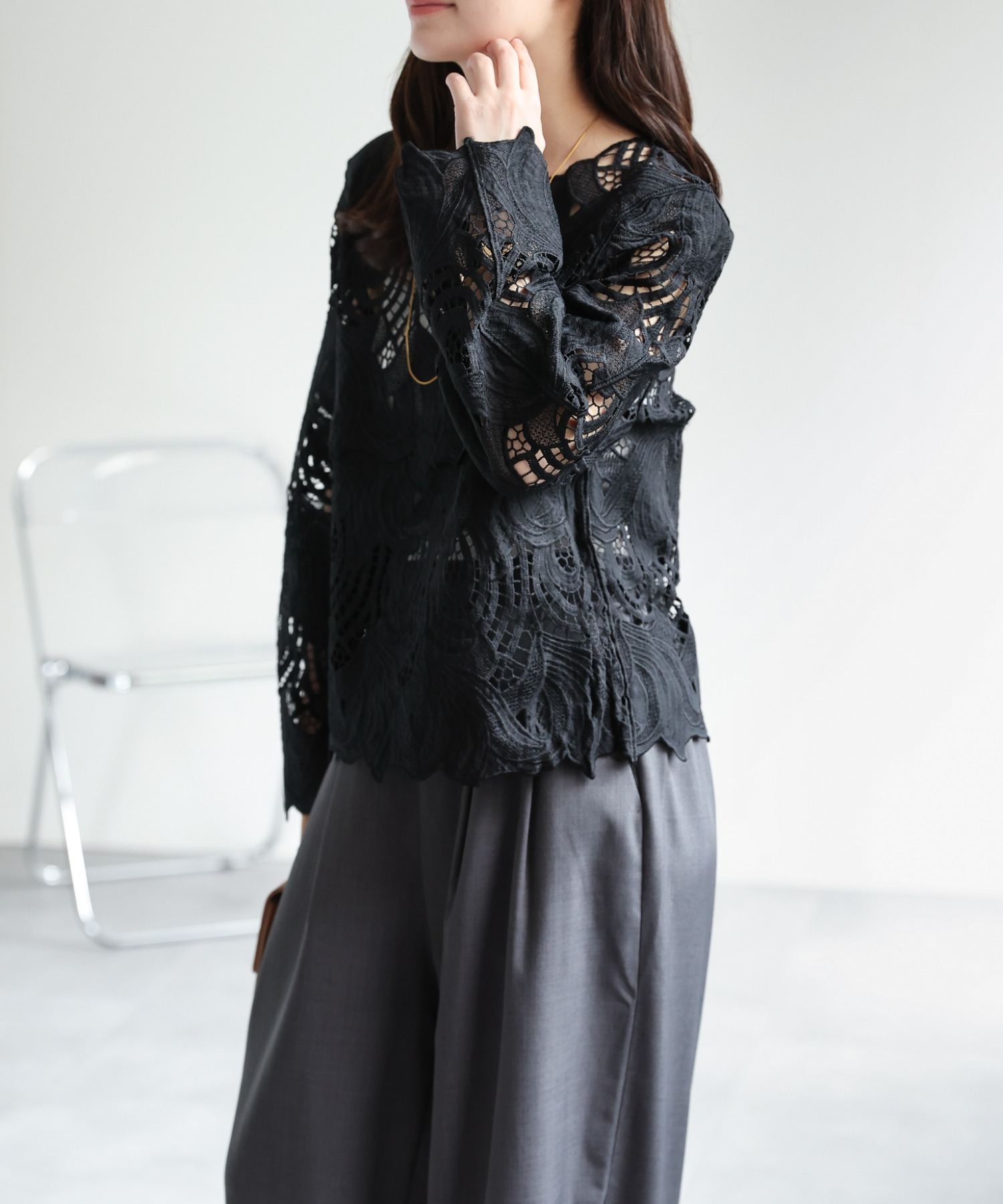 model：156cm 着用サイズ：FREE