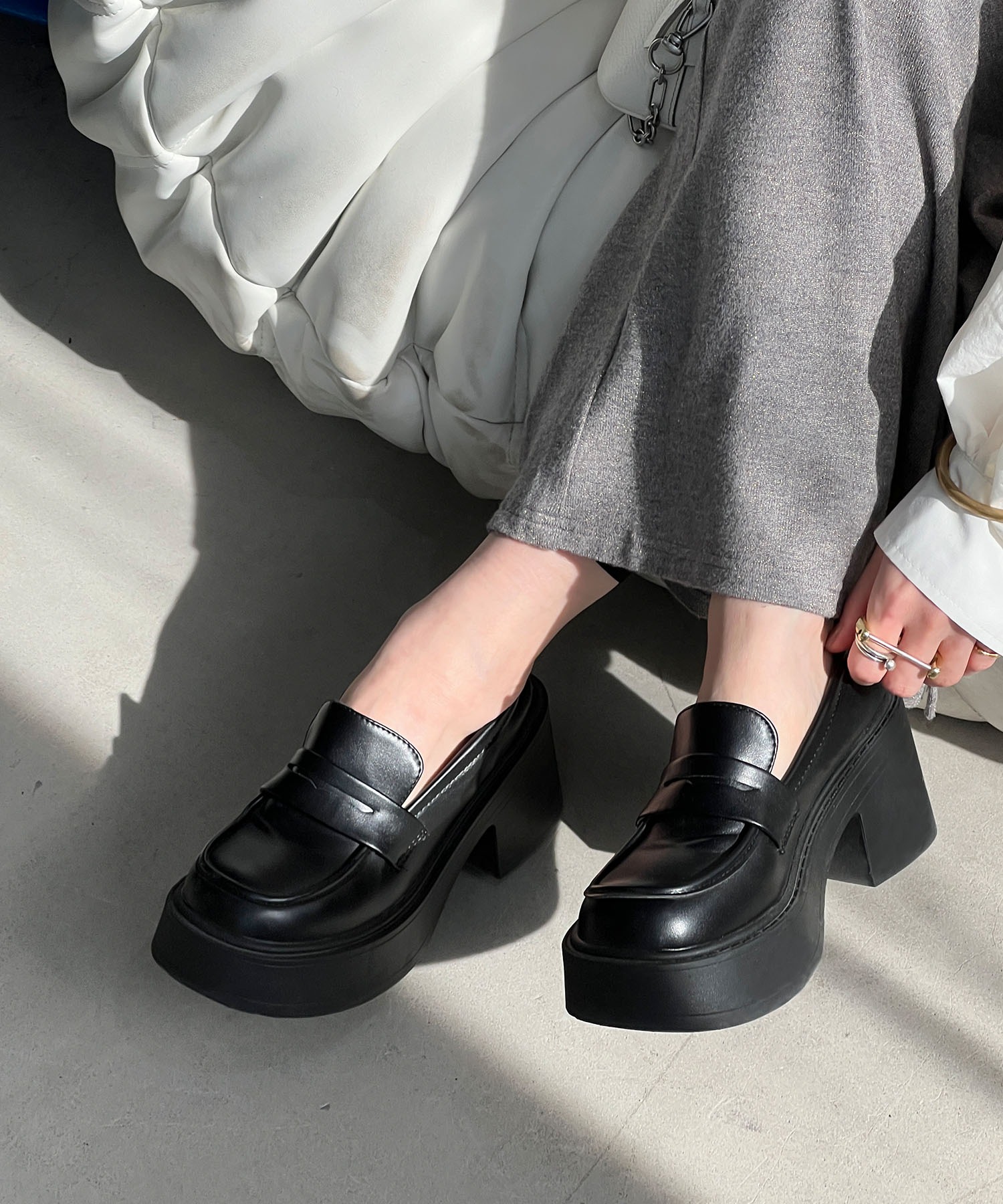 チャンキーヒール 厚底ローファー chs25s001-ファッション通販サイト