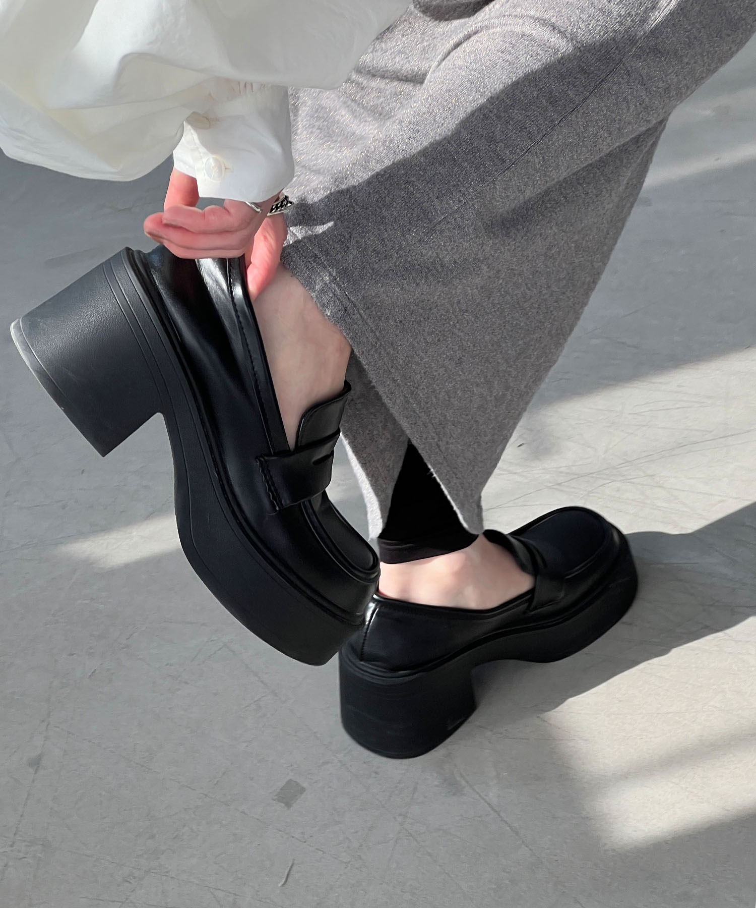 GANNI チャンキーヒール厚底ローファー GANNI ローファー ガニー チャンキーヒール レースアップ