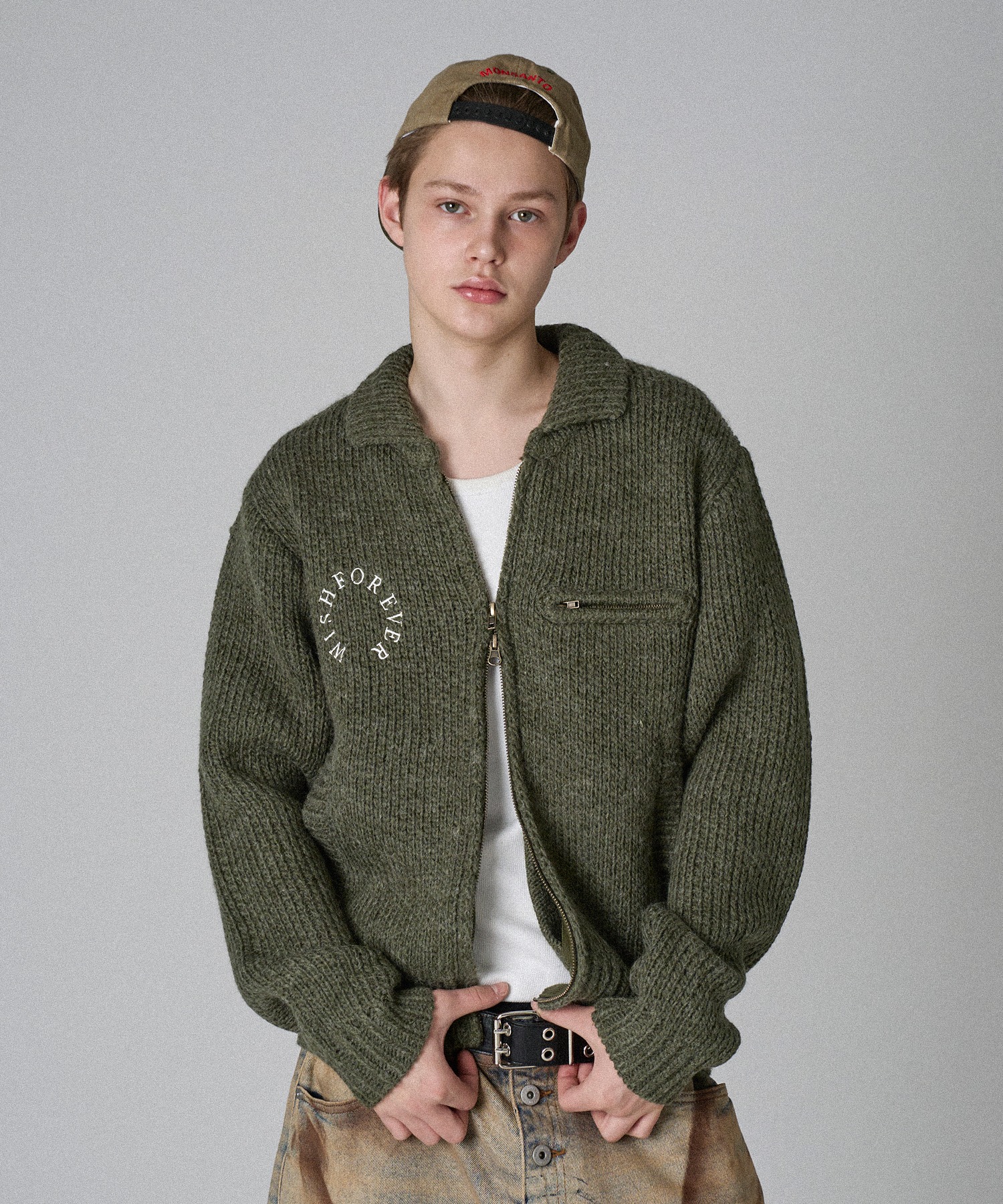 DETROIT WOOL BLEND KNIT JACKET/デトロイトウールブレンドニット 