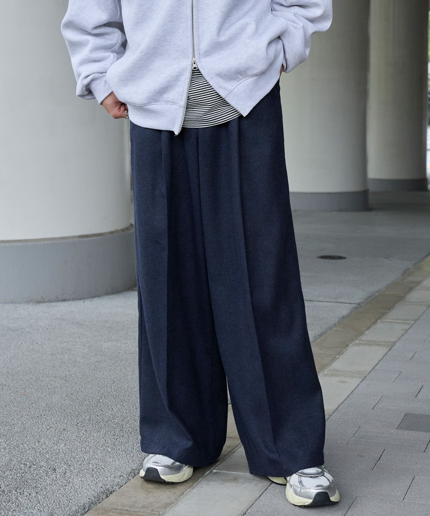 パンツ TRT ファンクションテックツイード ワイドストレートスラックスパンツ<UV