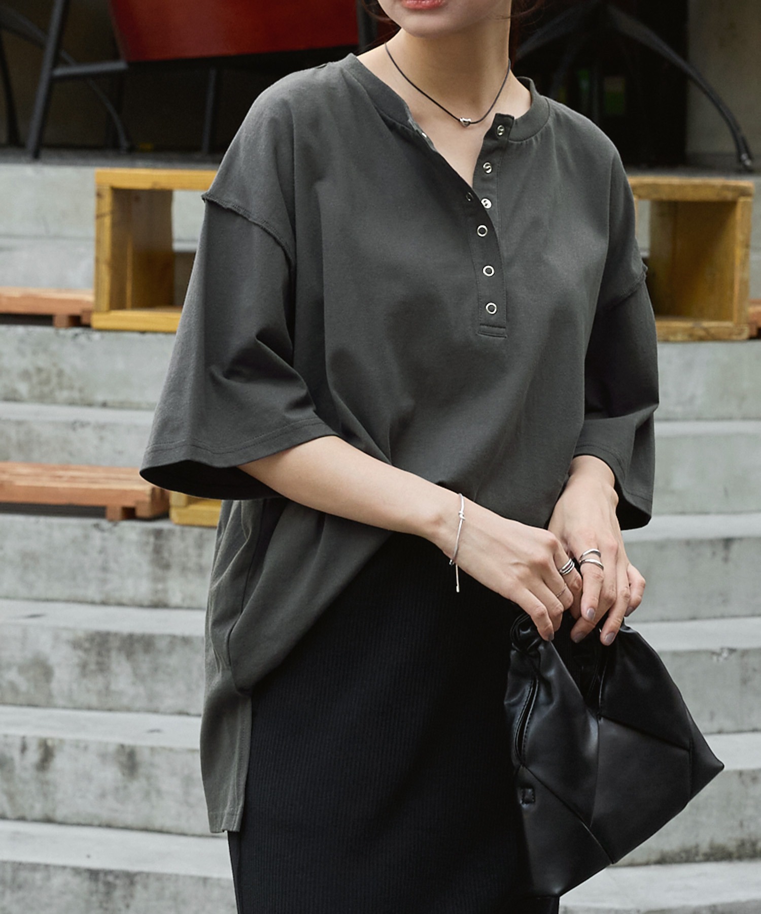 URKOOL ドロップショルダーTシャツ  半袖 コットン ゆったり BPF01_AAGL_ZTFAT57_00300