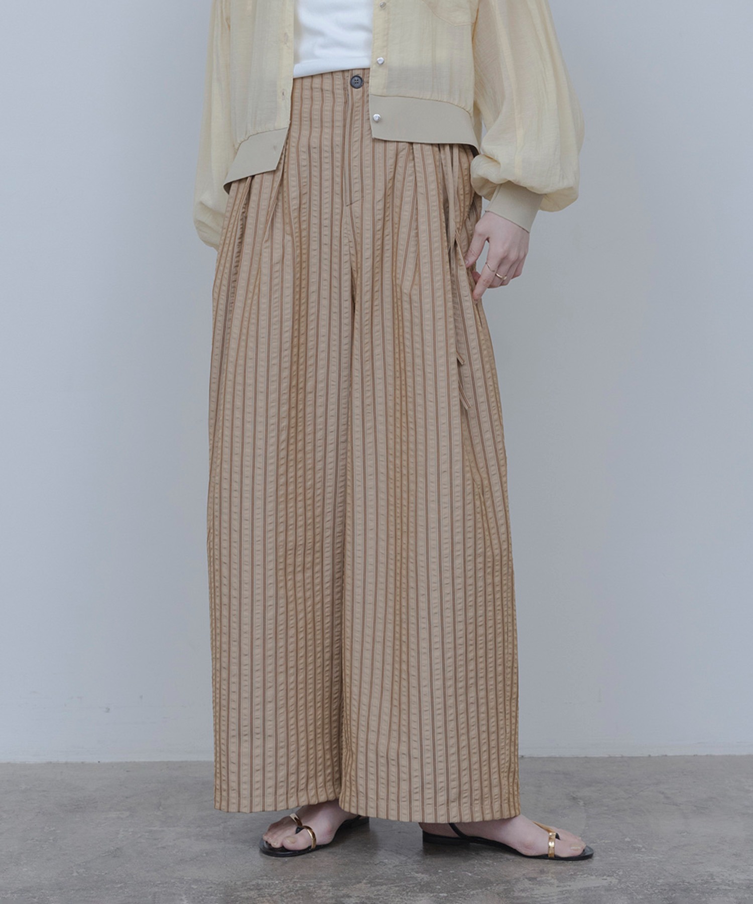 ストライプ ハイウエストツータックパンツ Eimee Law│Eimee Law