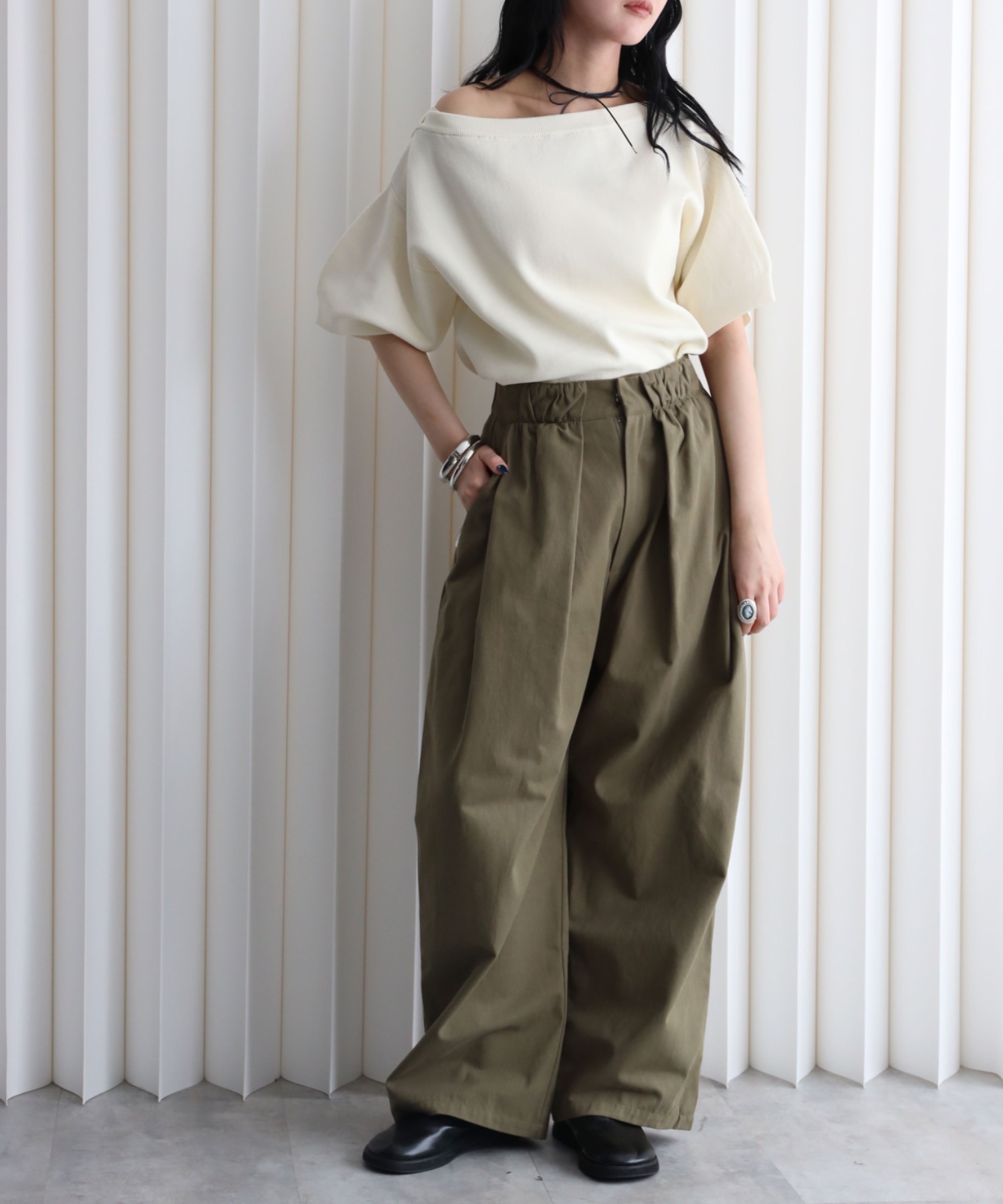 model：164cm. 着用サイズ：FREE