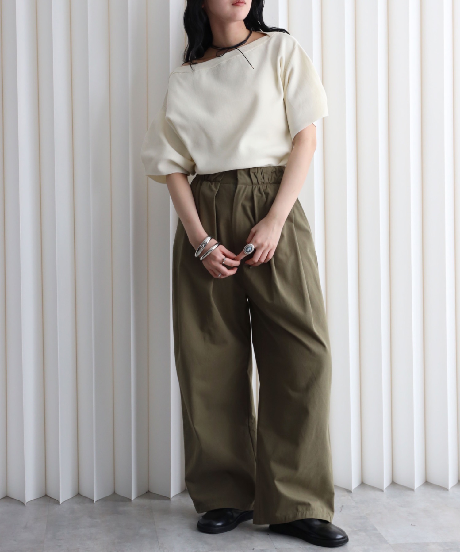model：164cm. 着用サイズ：FREE