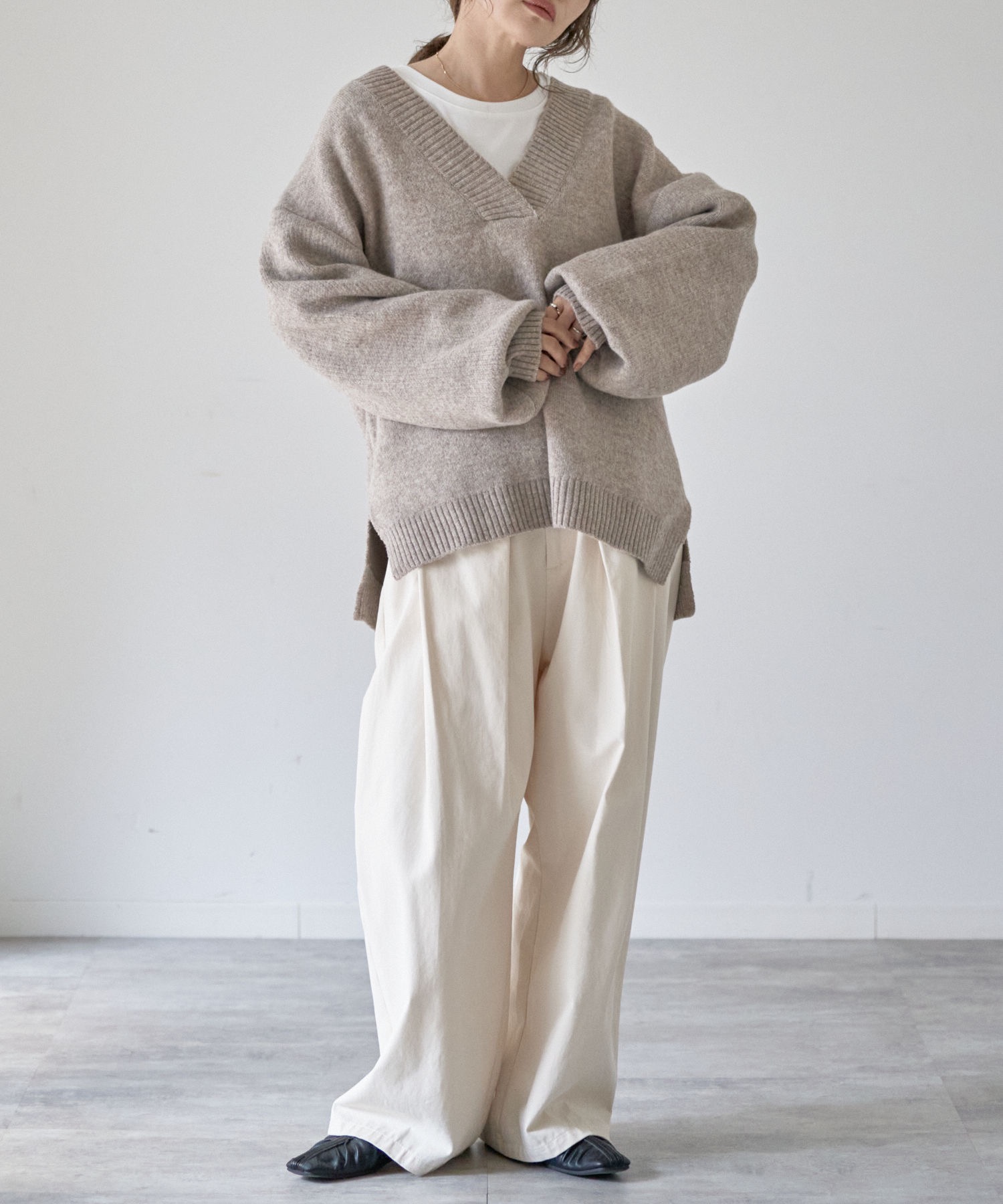 model：163cm. 着用サイズ：FREE