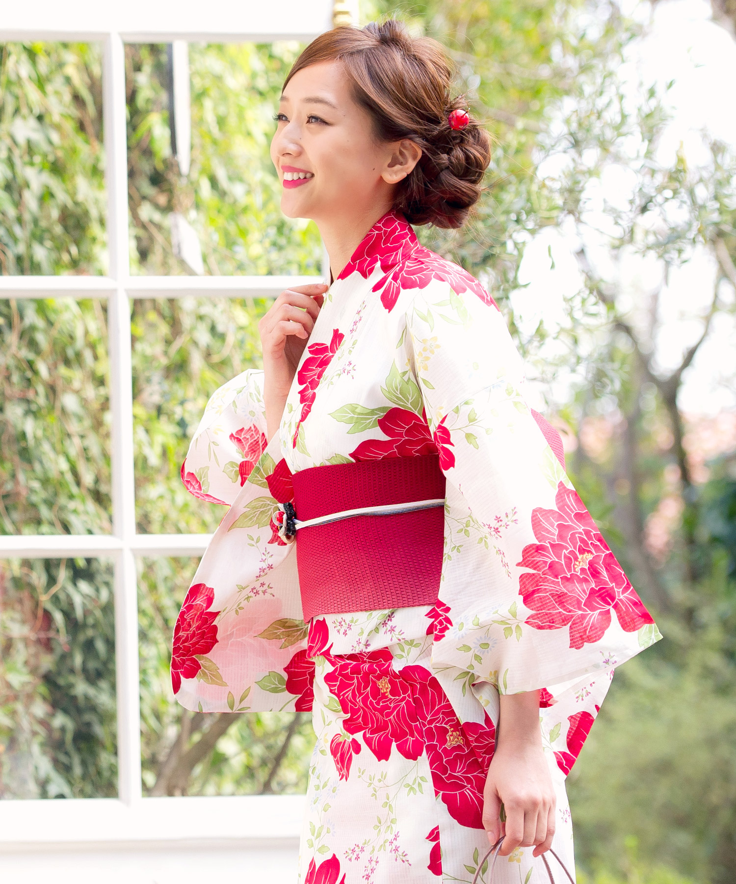 SALE／65%OFF】 浴衣 レディース セット オフホワイト 桜 蝶 ラメ お買い得 夏 着物 婦人 ゆかた 4点セット 