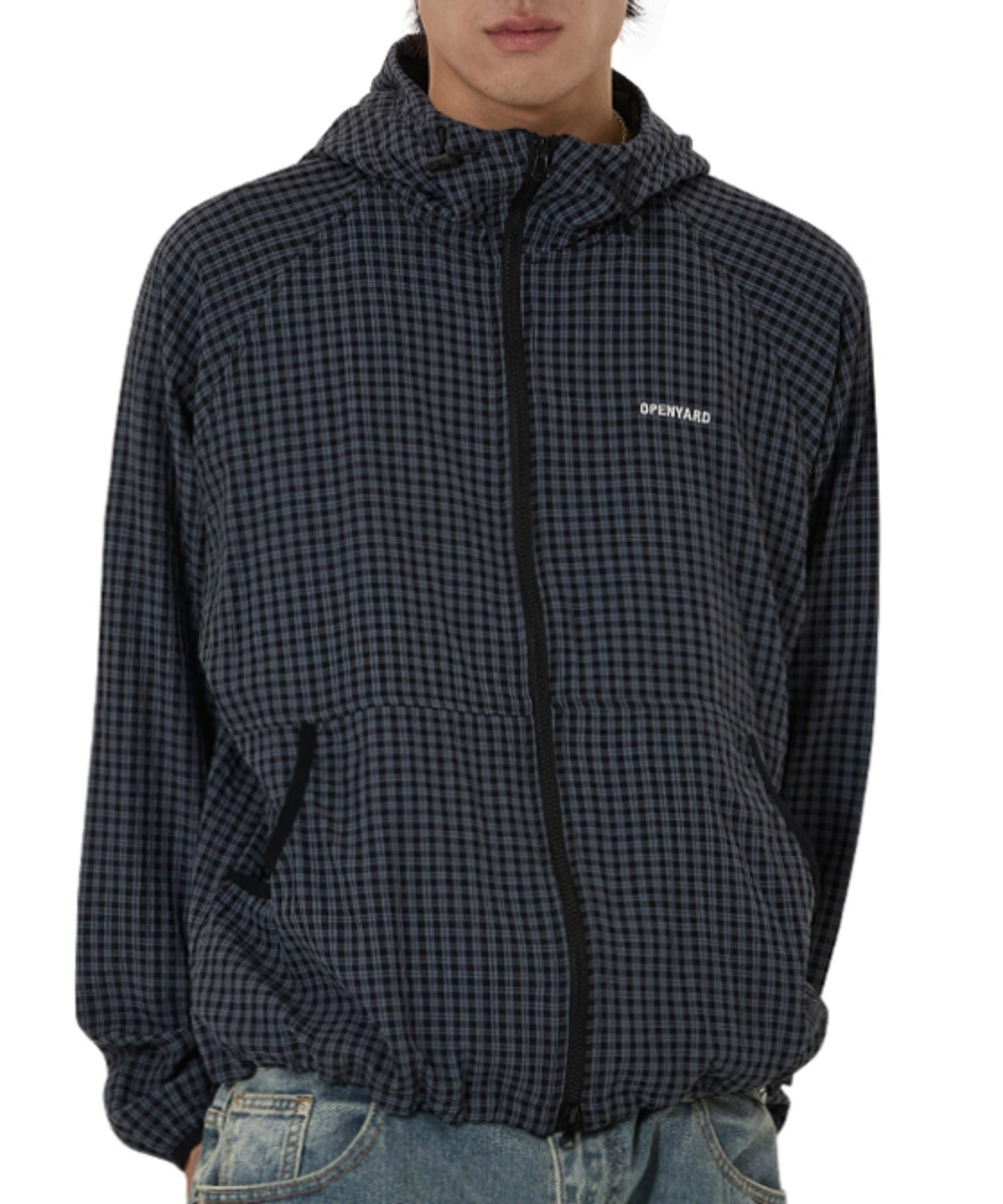 ymksnakaオーダー OY/オーワイ』CHECK HOODED WINDBREAKER/チェックフードウィンド