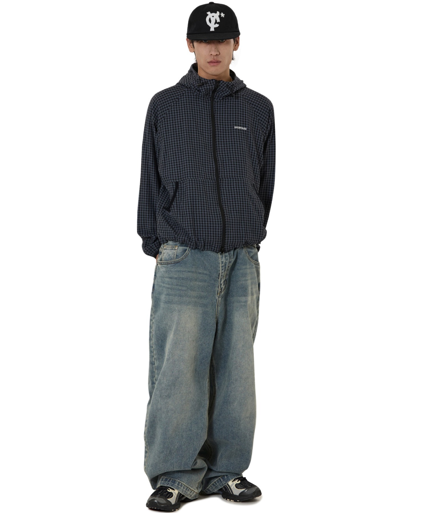 OY/オーワイ』CHECK HOODED WINDBREAKER/チェックフードウィンド
