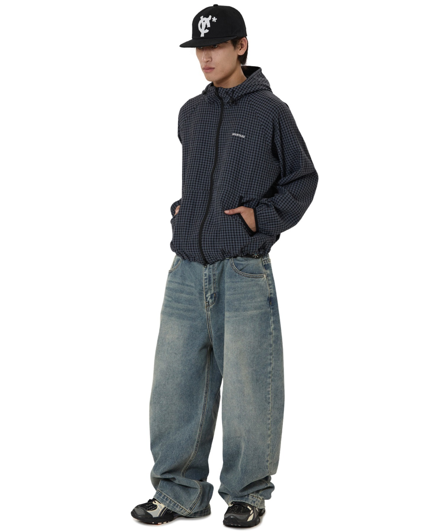 OY/オーワイ』CHECK HOODED WINDBREAKER/チェックフードウィンド 