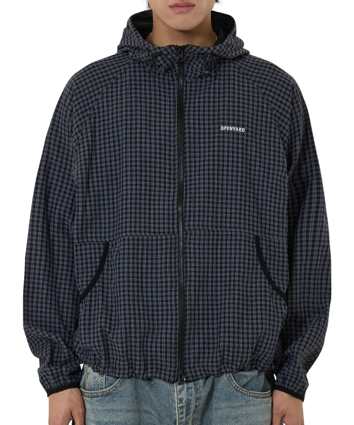 OY/オーワイ』CHECK HOODED WINDBREAKER/チェックフードウィンド