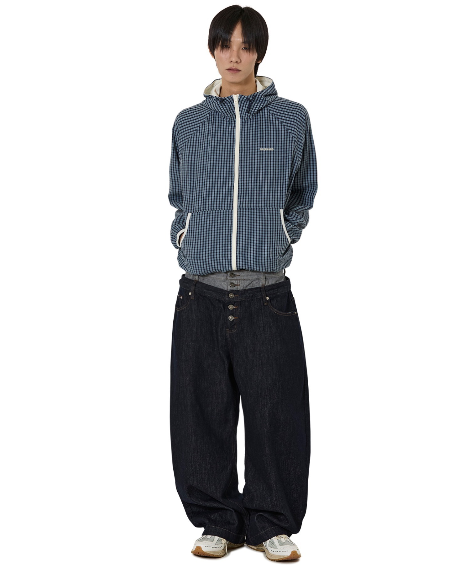 OY/オーワイ』CHECK HOODED WINDBREAKER/チェックフードウィンド