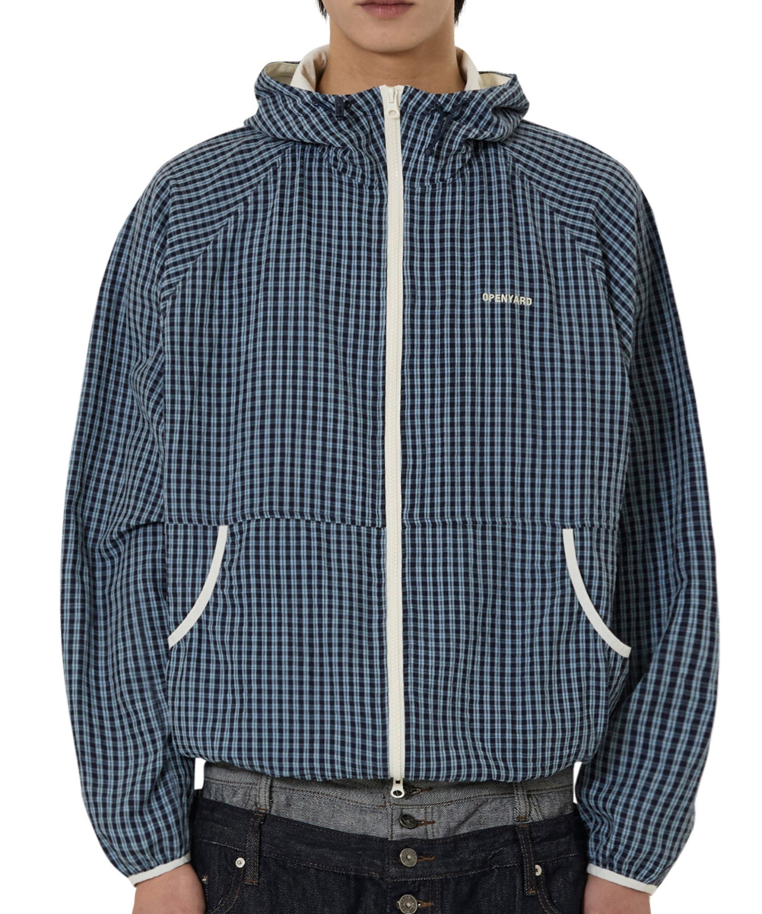 OY/オーワイ』CHECK HOODED WINDBREAKER/チェックフードウィンド