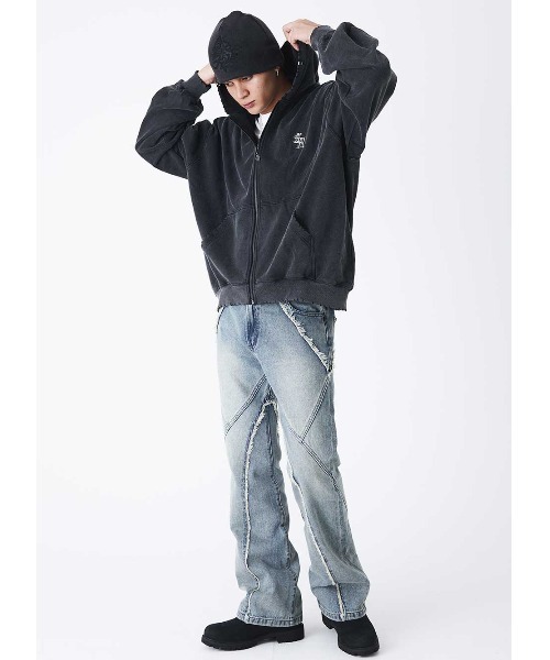 A'GEM/9 × .kom 『SUPPLIER/サプライヤー』 Vintage Wash Pierced Zip