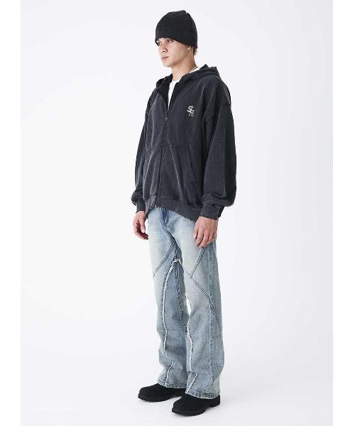 A'GEM/9 × .kom 『SUPPLIER/サプライヤー』 Vintage Wash Pierced Zip