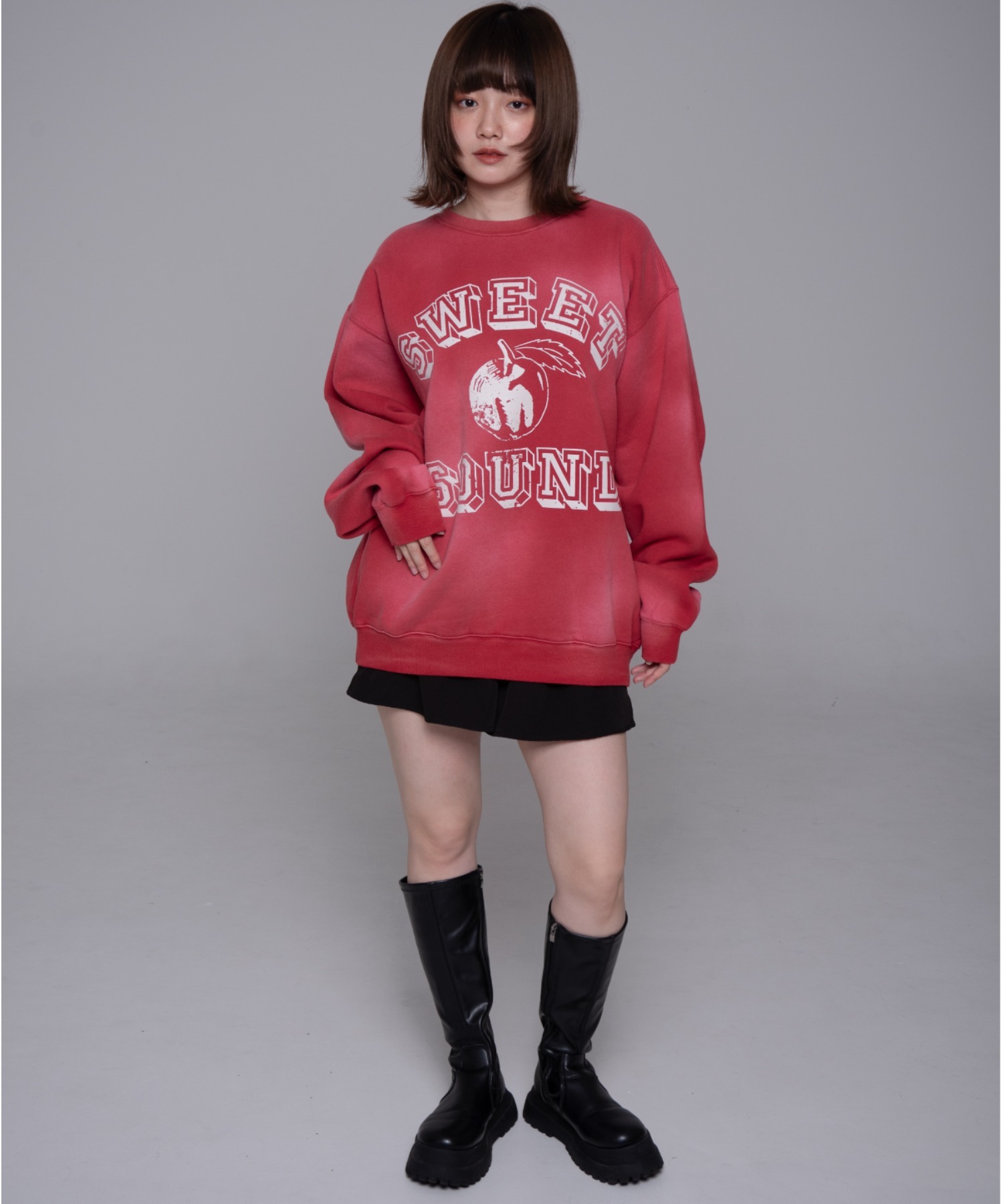 mahagrid/マハグリッド』 FADED SWEET SOUND SWEATSHIRT/フェイデッド
