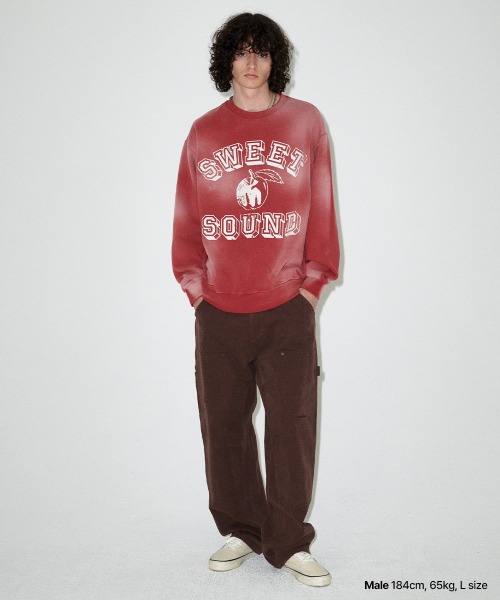 mahagrid/マハグリッド』 FADED SWEET SOUND SWEATSHIRT/フェイデッド